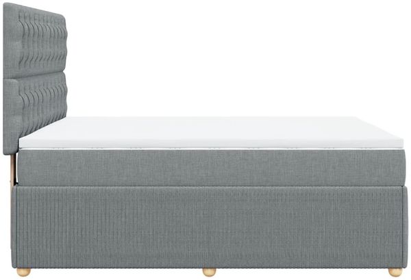 vidaXL Boxspringbett mit Matratze Hellgrau 160x200 cm Stoff 3294414 Bild 7