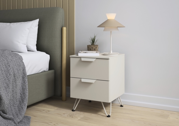 rauch Aditio Box, Nachttisch, 2 Schubladen, mit Hairpin-Fuß, mit Softclose-Funktion, Farbe Beige, BxHxT 40x53x43cm