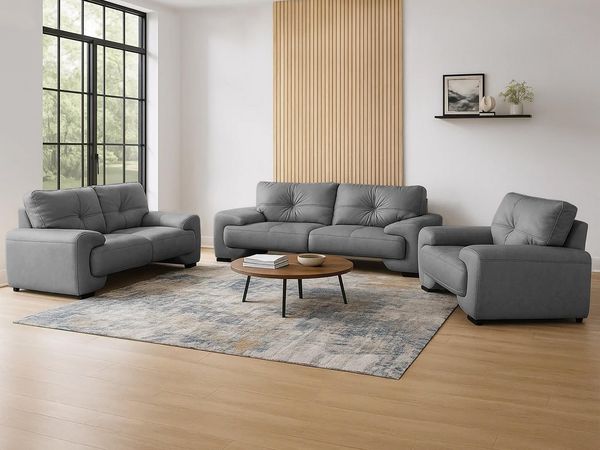 Beautysofa Big-Sofa Polstergarnitur Omega Set 3+2+1 Sofa Wohnzimmer Sofagarnitur, modernes Sofaset für Wohnzimmer, Kunstleder Couchgarnitur im modernen Design