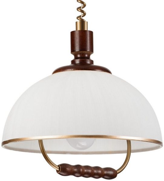 Licht-Erlebnisse Pendelleuchte TAVEM, ohne Leuchtmittel, Holz Glas E27 rund D: 30 cm H: max. 64 cm in Bronze Weiß Haselnuss
