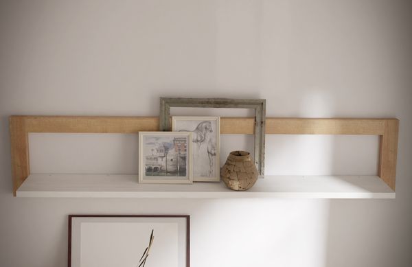 Wandregal >CHESAPEAKE< in Schnee Eiche/ Riviera Eiche Dekor - 150x32x20,4cm (BxHxT)