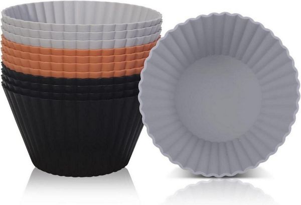 LuxusKollektion Muffinform Große Silikon Muffinform für Heißluftfritteuse, 12er-Pack