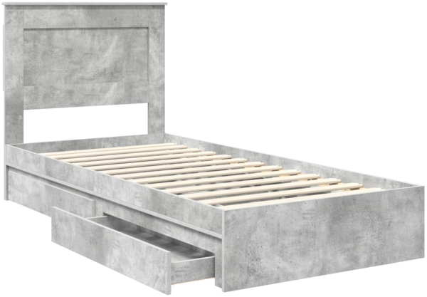 vidaXL Aufbewahrungsbett Beton Grau 100x200 cm Holzwerkstoff 3410266 Bild 4