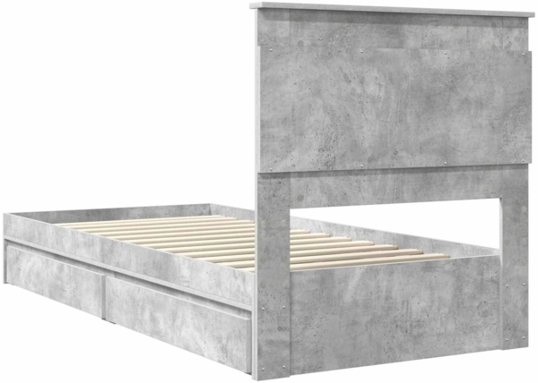 vidaXL Aufbewahrungsbett Beton Grau 100x200 cm Holzwerkstoff 3410266 Bild 9