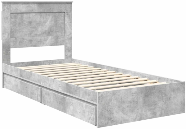 vidaXL Aufbewahrungsbett Beton Grau 100x200 cm Holzwerkstoff 3410266 Bild 3