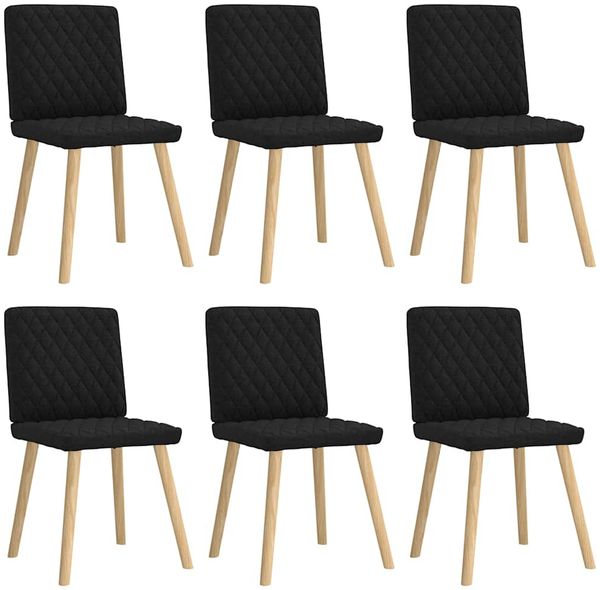 vidaXL Esszimmerstühle 6 Stk. Schwarz Stoff 3315493