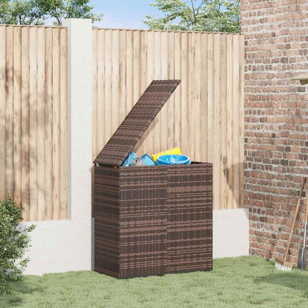 vidaXL Garten-Kissenbox PE Rattan 100x49x103,5 cm Braun 317224