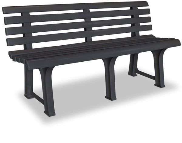 vidaXL Gartenbank 145,5 cm Kunststoff Anthrazit 43585