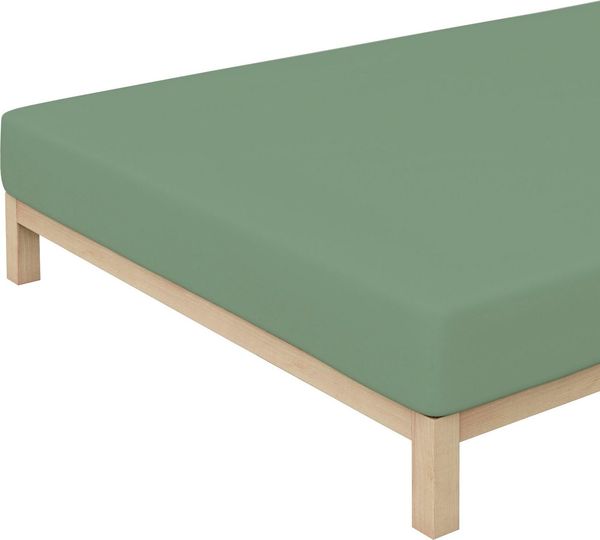 Schlafgut Spannbettlaken Premium, Gummizug: rundum, (1 Stück), Mako-Zwirn-Jersey, Green Mid, XL 180x200 cm - 200x220 cm Bild 3