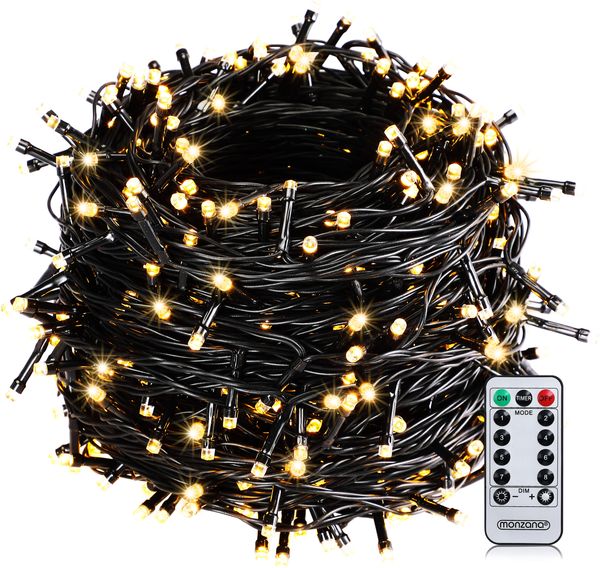 Lichterkette 60m 600 LED warmweiß Fernbedienung