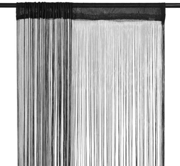 vidaXL Fadenvorhänge 2 Stk. 140 x 250 cm Schwarz 132401