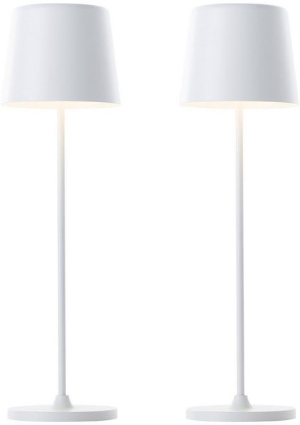 Brilliant LED Tischleuchte Kaami - mobile LED Außen Akku Tischlampe 2er-Set, Dimmfunktion, mehrere Helligkeitsstufen, LED fest integriert, Warmweiß, 310 lm, Touchdimmer, USB, Akku, Outdoor, Indoor, Akkuleuchte 37cm hoch