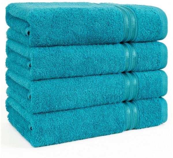 HAMMETEX Handtuch Set 4er Set Handtücher 50x100 cm, 100% Baumwolle, Weich & Saugstark, Frottier (Set, 4-St), mit Bordüre, einfarbig, weich