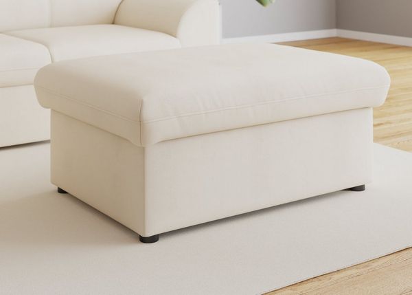 DOMO collection Hocker Topper, mit Wellenunterfederung, auf Kunststoffgleitern