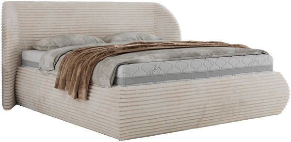 Polsterbett mit Lattenrost, Doppelbett Bettkasten, Bettgestell mit Gasdruckfeder - CAELA CLASSIC - 180 x 200 cm - Beige Cord Bild 5