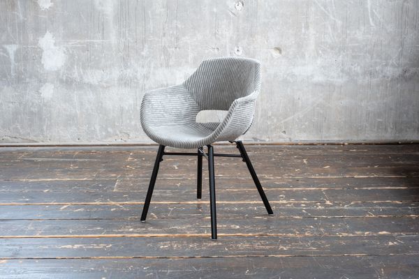 KAWOLA Stuhl ZAJA Esszimmerstuhl Cord grau 82 x 59 x 57 cm
