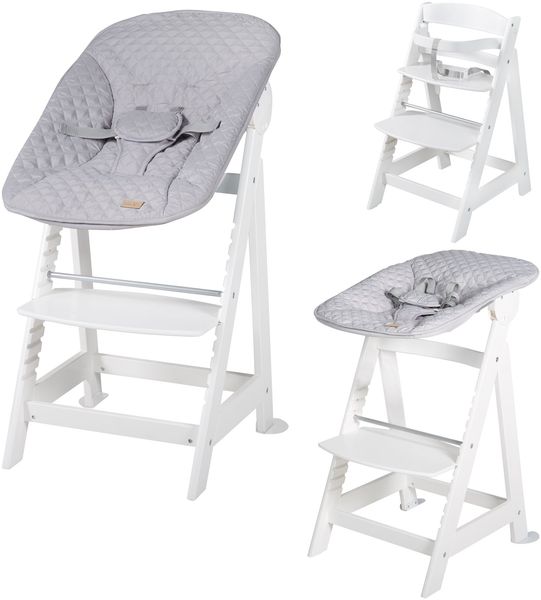 roba Treppenhochstuhl 'Born Up' - Set 2 in 1 - 'roba Style' grau - mit Liegefunktion - ab Geburt