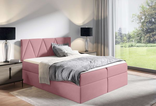 99rooms Emma Boxspringbett 160x200 cm Velours Jasmine Lila