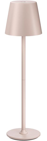UPXNBOR LED Tischlampe Kabellos, Dimmbare Nachttischlampe Touch, Akku Tischleuchte Kabellos, Indoor Outdoor Tischlampe Akku, 3-stufig Warmlicht, IP54 Wasserdicht, Vollmetallgehäuse, Beige-Rosé