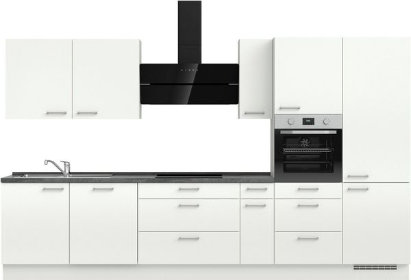 nobilia® Küchenzeile "Laser II", NEU: individuell anpassbar mit gratis Profi-Beratung, vormontiert, 180 cm breit, optional mit verschiedenen E‑Geräte-Sets