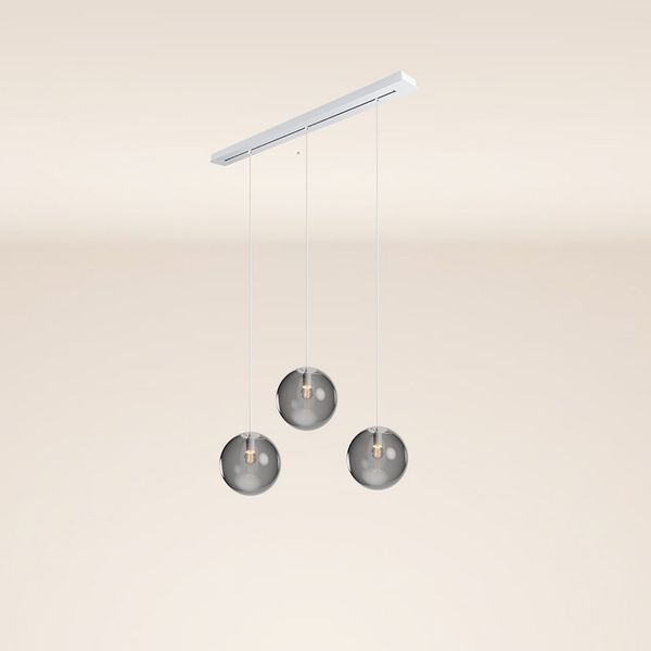 s.luce Orb 3-flammig Ø 30 Esstisch-Pendelleuchte 120cm Rauch