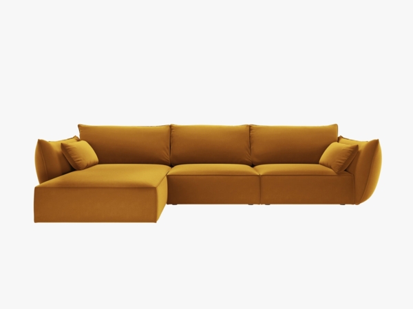 Micadoni Ecksofa Kaelle 4-Sitzer Links Samt Bluvel Gelb