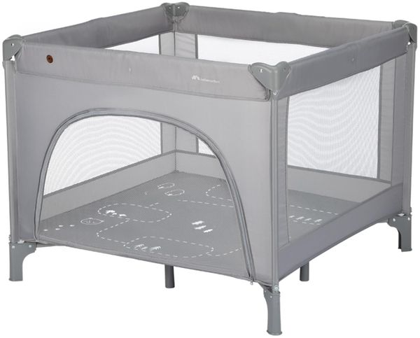 Bebeconfort Adonis, 2-in-1 Baby Kinderbett & Laufstall , 0–3 J. (15 kg), kompaktes Reisebett, seitliches Einstiegsfenster, große Matratze, Tragetasche, zusammenklappbar, stabil, Mineral Grey