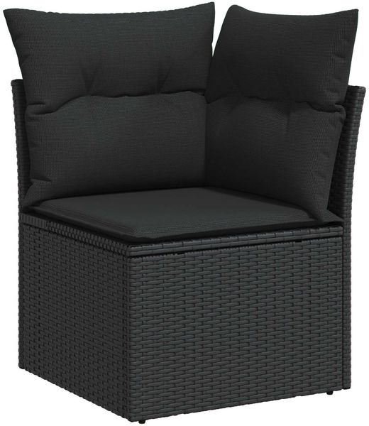 vidaXL Gartensofa-set mit Kissen 9 pcs Schwarz 3363319 Bild 7