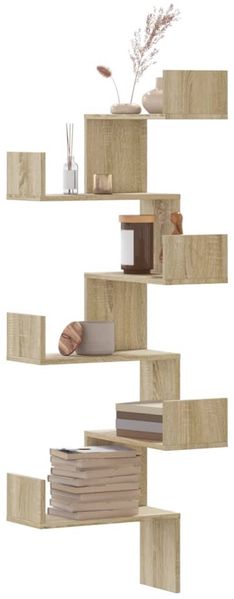vidaXL Wand-Eckregal Sonoma-Eiche 45x45x147 cm Holzwerkstoff 852638