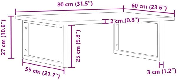 vidaXL Waschbeckenregal Wandmontage Stahl und Akazienholz 3302921 Bild 11