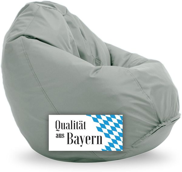 Bruni Bean Bag Classico M in Felsgrau - Sitzsack Outdoor und Indoor mit Innensack zum Zocken & Lesen, Abnehmbarer Bezug, lebensmittelechte EPS-Perlen als Bean-Bag-Füllung, aus Deutschland