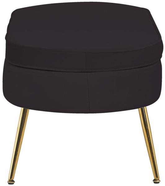 Sitzpouf Oval Samt Schwarz 99 x 44 x 40 cm