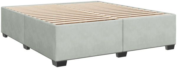 vidaXL Boxspringbett mit Matratze Hellgrau 200x200 cm Samt 3286402 Bild 5