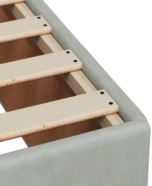vidaXL Boxspringbett mit Matratze Hellgrau 200x200 cm Samt 3286402 Bild 11