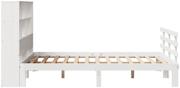 vidaXL Massivholzbett mit Regal ohne Matratze Weiß 140x200 cm Kiefer 3322758 Bild 4