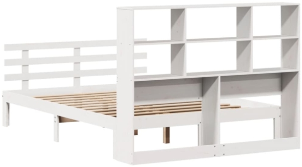 vidaXL Massivholzbett mit Regal ohne Matratze Weiß 140x200 cm Kiefer 3322758 Bild 5