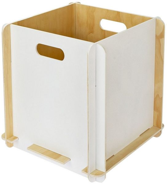 HMF Aufbewahrungsbox Praktische Regalbox aus Holz zum Zusammenstecken (1 St), Holzbox passend für Kallax, 32 x 32 x 32 cm, Weiß