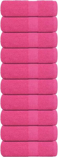 vidaXL Gästetücher 10 Stk. Rosa 30x50 cm 360 g/m² 100% Baumwolle 137045