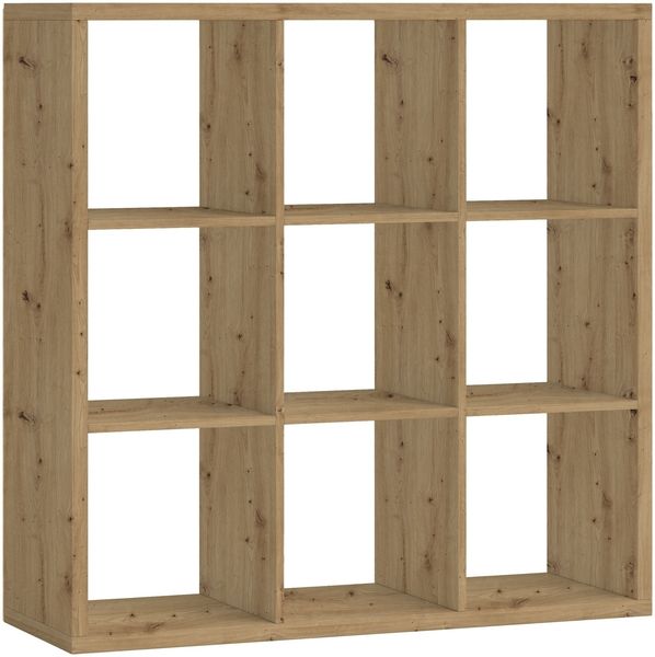 Raumteiler >Style< 9 Fächer, in Artisan Eiche Dekor - 112x112x38cm (BxHxT)