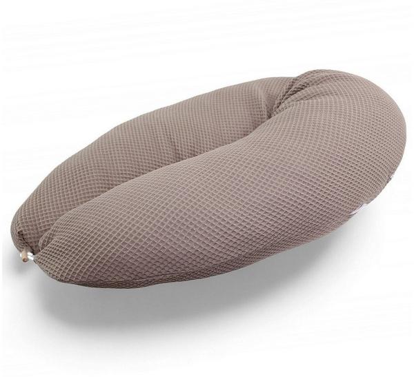 HOBEA-Germany Stillkissen XXL Lagerungskissen Schwangerschaftskissen Seitenschläferkissen groß (Waffelmuster Taupe, Stillkissen)