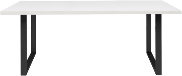 Esstisch >TABLES< Gestell Metall schwarz, Platte Weiss - 180x74,7x90cm (BxHxT)
