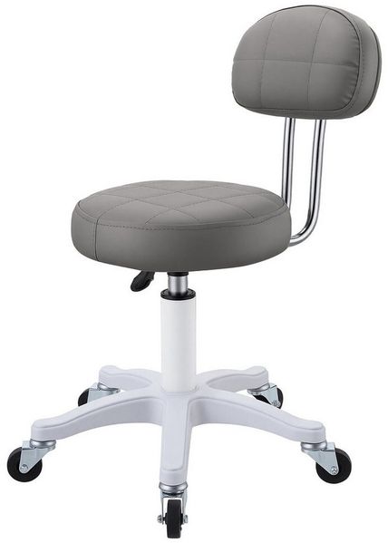 Rutaqian Drehhocker Schminkstuhl, Kosmetikstuhl mit Rückenlehne, Bürostuhl, bis 150 kg, Kompakter Drehstuhl mit Rollen ergonomisch für Büro, Kosmetik, Wohnung