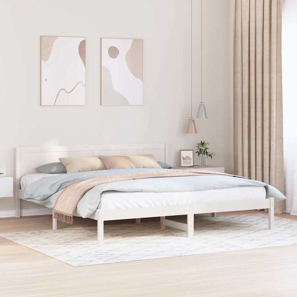 vidaXL Bettgestell Weiß 180 x 200 cm Massivholz Kiefer 872180