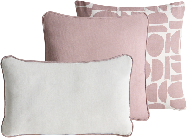 Dekokissen 3er Set PENTACE Baumwolle 30 x 50 cm 45 x 45 cm Rosa Ohne Muster