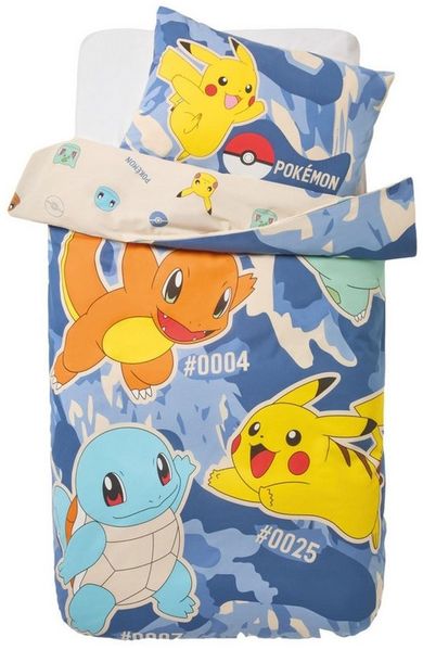 Next Bett-Set Pokemon Bettbezug und Kissenbezug im Set, Bezug: Polyester, Baumwolle