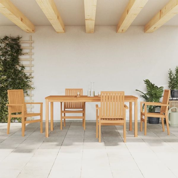 vidaXL 5-tlg. Garten-Essgruppe Massivholz Teak 3157919