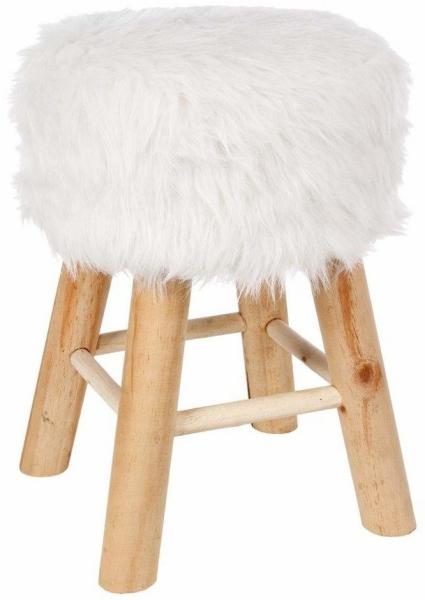 Sitzhocker mit kleiner Polsterung a la Fell, Universalsitz in weißer Farbe.