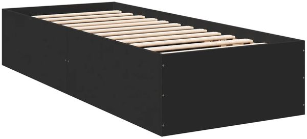 vidaXL Bettgestell Schwarz 75x190 cm Holzwerkstoff 841987 Bild 3