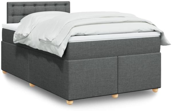 vidaXL Boxspringbett mit Matratze Dunkelgrau 120x190 cm Stoff 3288934