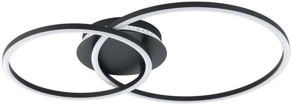 Eglo LED Deckenleuchte Pa lmaves 3 12W, 1650 lm, 3000-6500K, schwarz